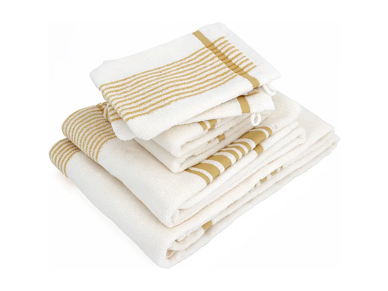 Parure de bain 6 pièces RIBBON jaune