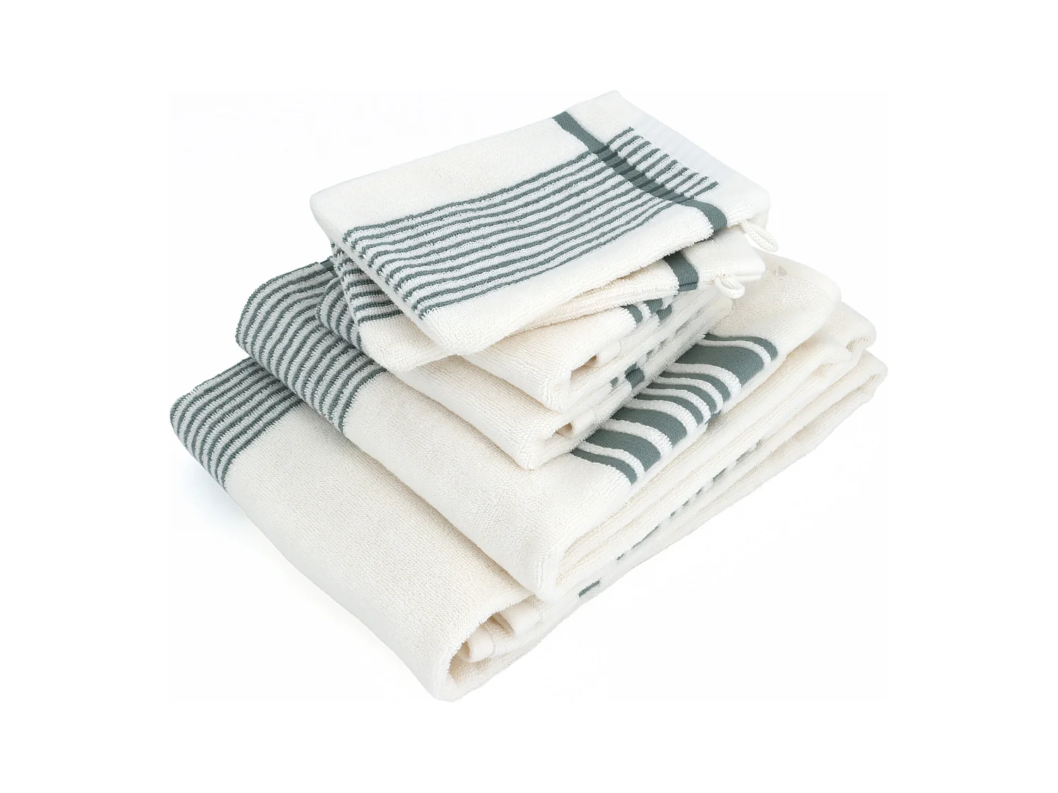 Parure de bain 6 pièces RIBBON vert