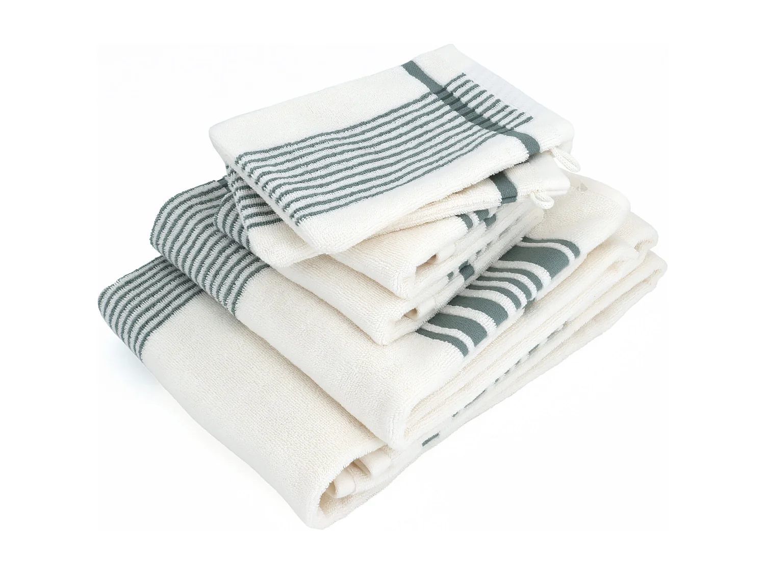 Parure de bain 6 pièces RIBBON vert