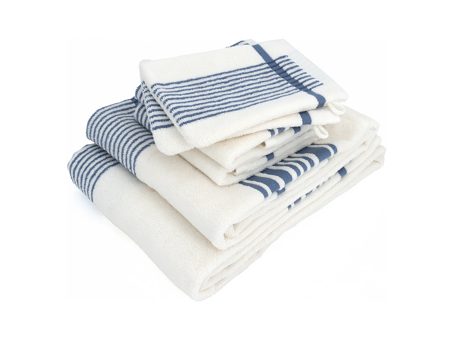 Parure de bain 6 pièces RIBBON bleu