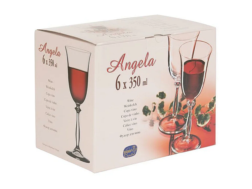 Boîte de 6 verres à pied Angela filet or 35 cl