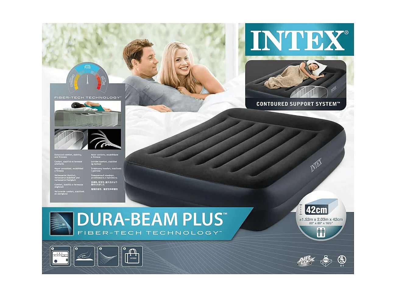 Colchón inflable Dura-Beam Plus Pillow Rest Raised Queen 46 cm