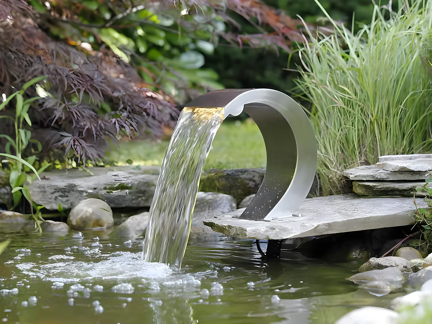 Cascade de piscine Mamba S-LED en inox - Ubbink