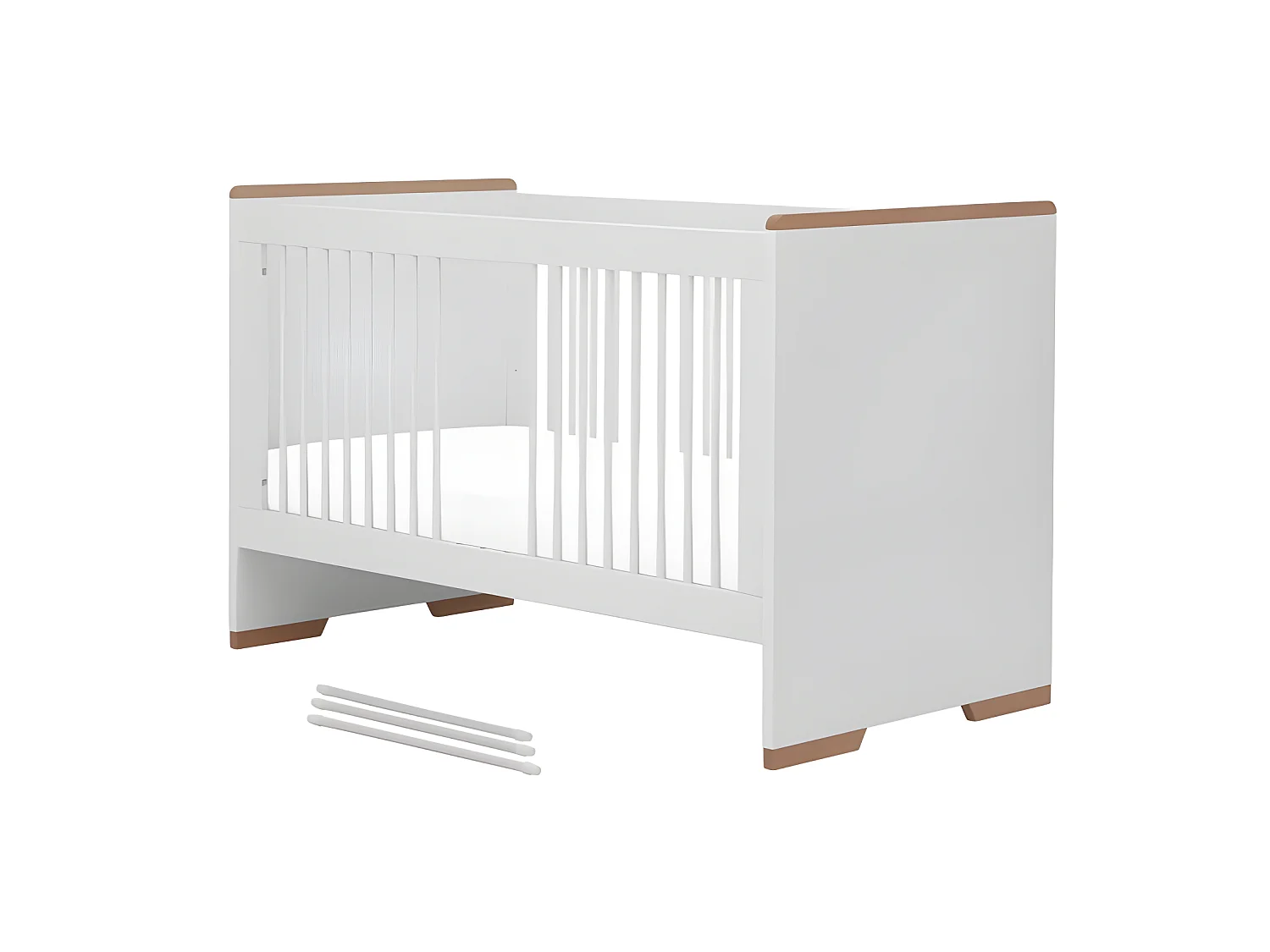 Lit bébé évolutif Snap Blanc et bois