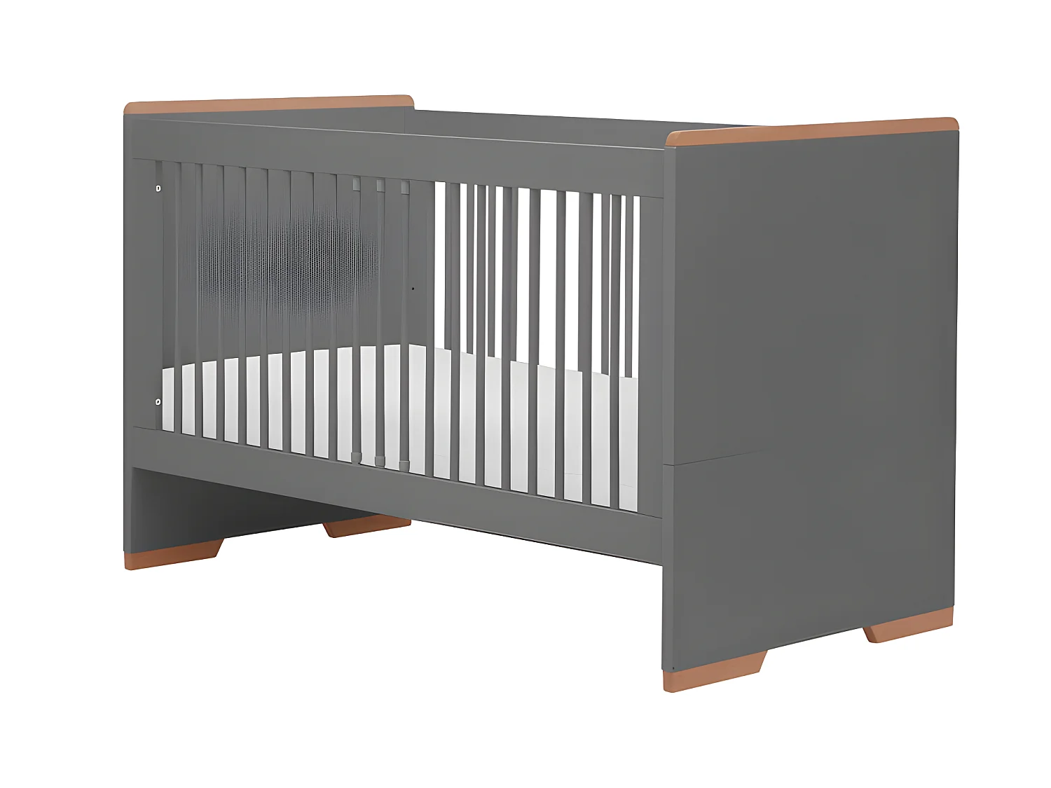 Lit bébé évolutif Snap Gris et bois