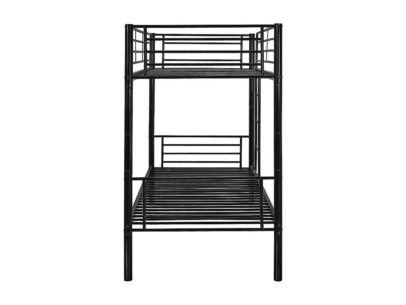 Stapelbed twee eenpersoonsbedden metaal "ADAM" inclusief lattenbodem -  90 x 190 cm - Metaal - Zwart