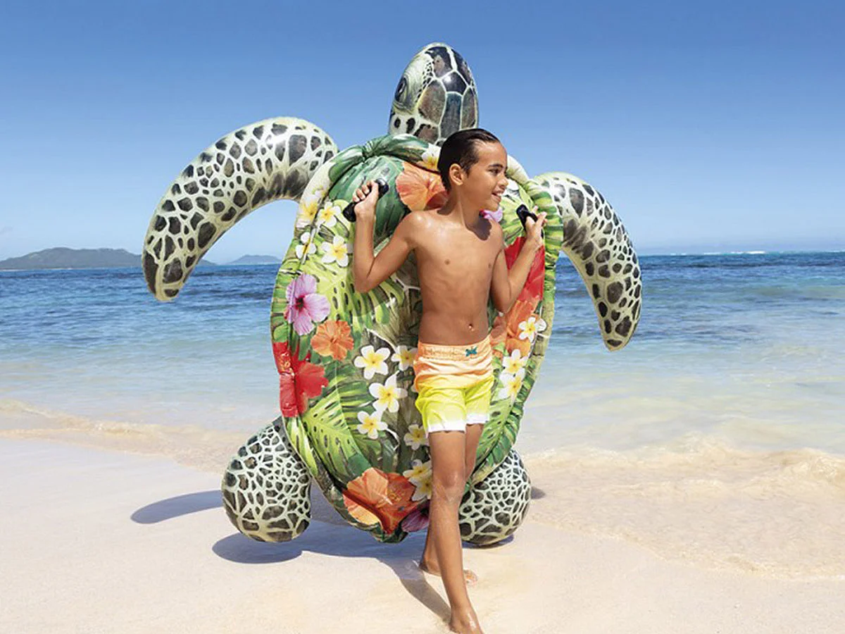 Bouée Gonflable "Tortue à Chevaucher" 191cm Vert