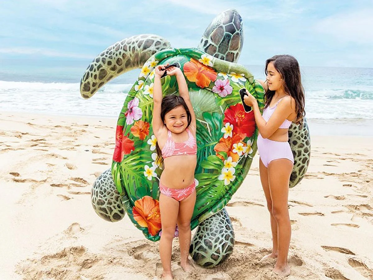 Bouée Gonflable "Tortue à Chevaucher" 191cm Vert