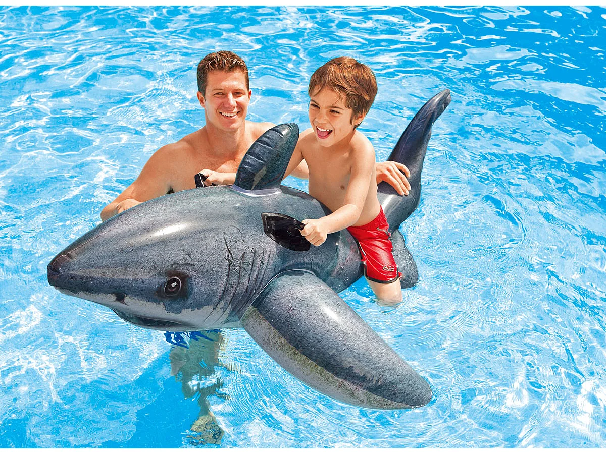 Aufblasbarer weißer Hai zum Reiten - Intex