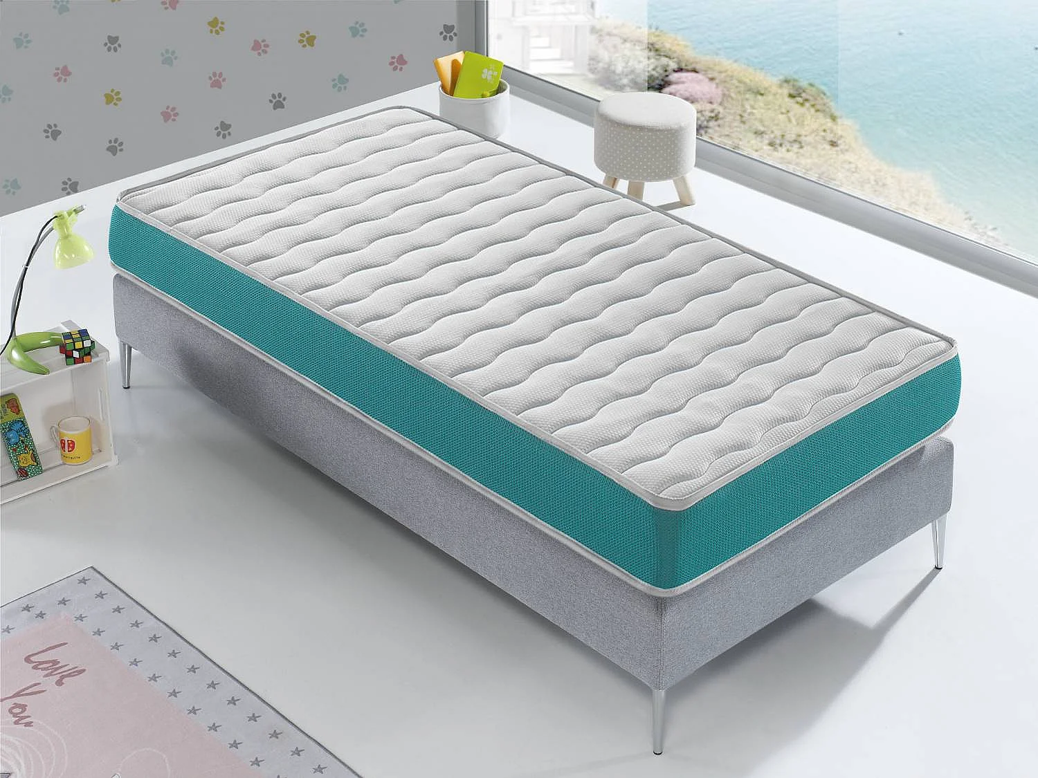 LOT X2 Matelas en  mousse respirante 80X160 EKOZEN, Epaisseur 14 CM , Ergonomique et adaptable