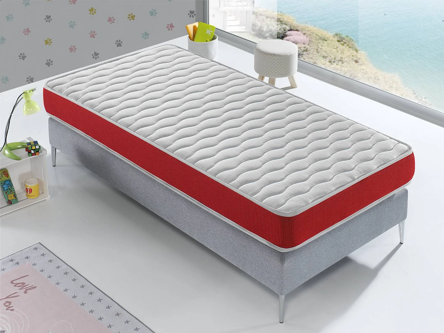 LOT X2 Matelas en  mousse respirante 90X160 VELVET, Epaisseur 14 CM , Ergonomique et adaptable