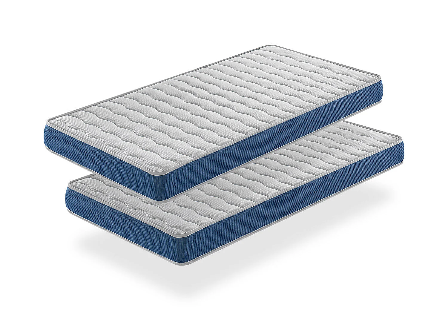 LOT X2 Matelas en  mousse respirante 80X160 ONIX, Epaisseur 14 CM , Ergonomique et adaptable