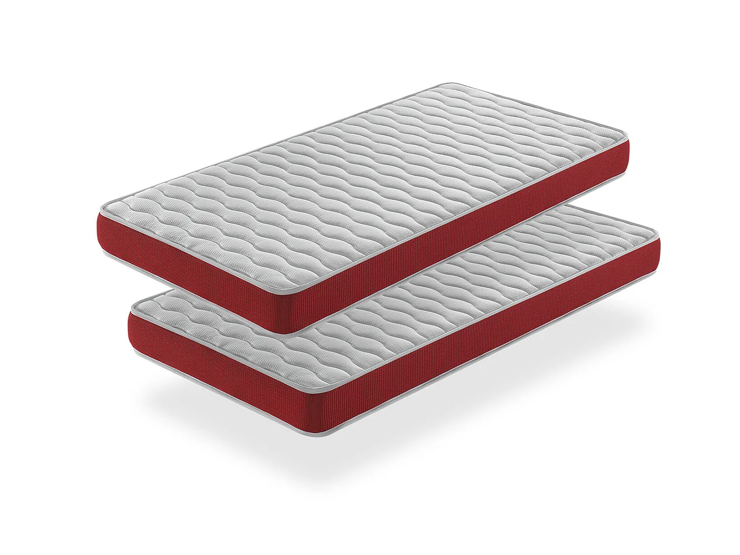 LOT X2 Matelas en  mousse respirante 90X140 VELVET, Epaisseur 14 CM , Ergonomique et adaptable