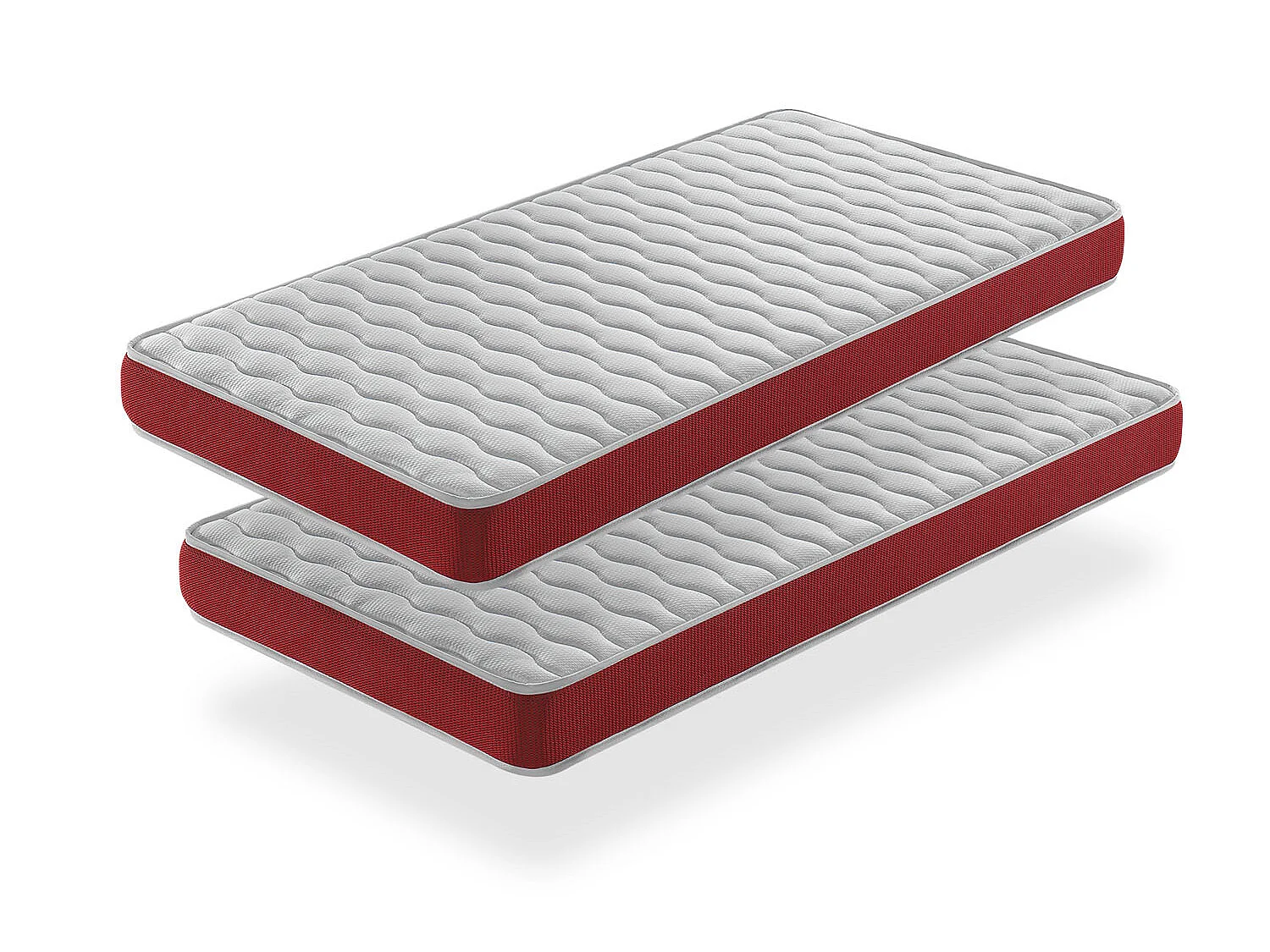 LOT X2 Matelas en  mousse respirante 90X140 VELVET, Epaisseur 14 CM , Ergonomique et adaptable