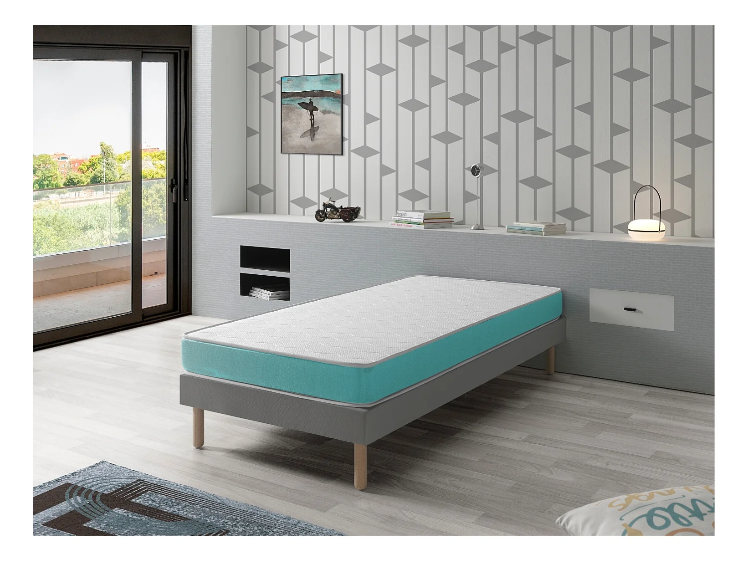 Matelas en  mousse respirante 90X190 EKOZEN, Epaisseur 14 CM , Ergonomique et adaptable
