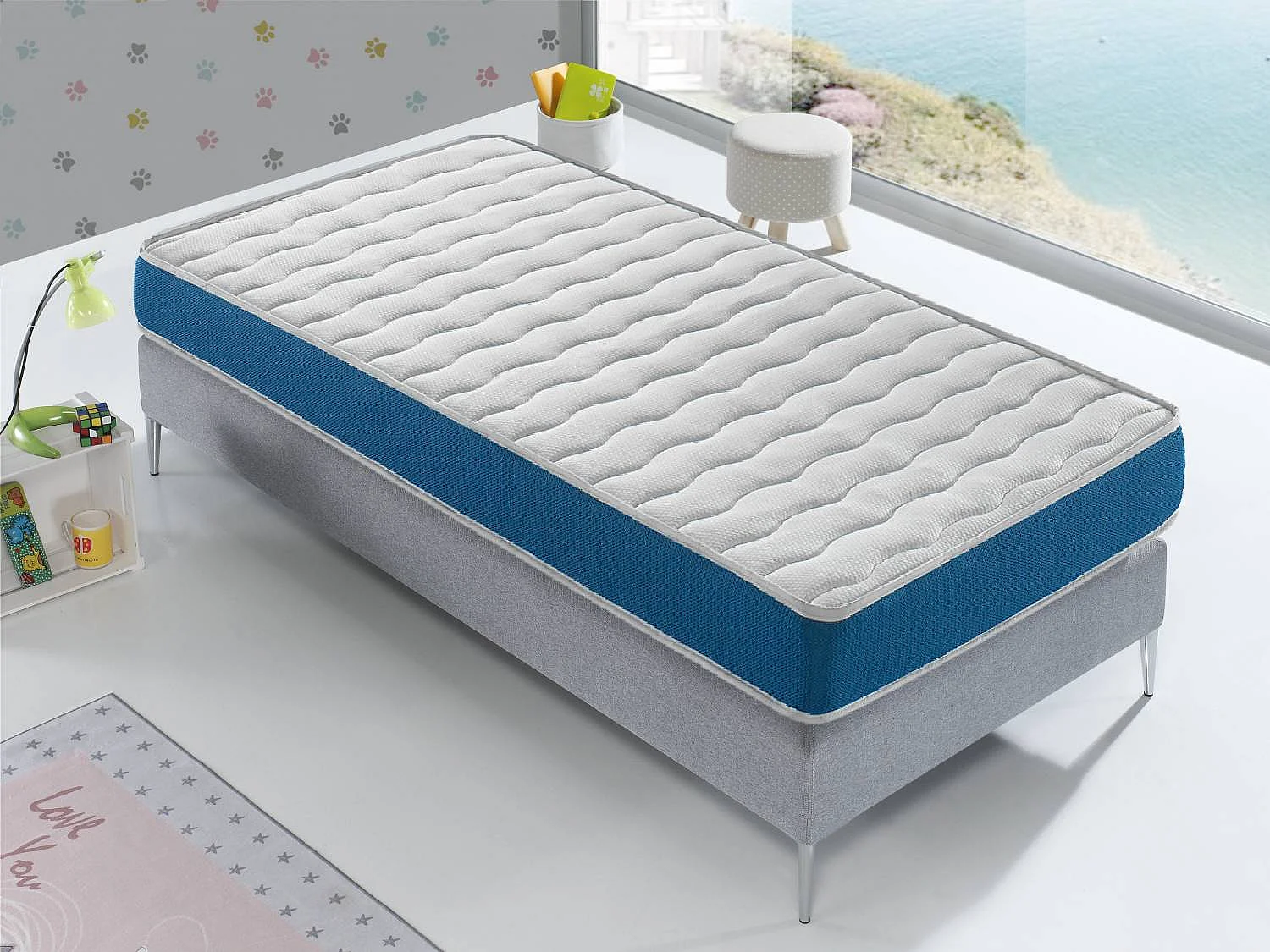 LOT X2 Matelas en  mousse respirante90X140 ONIX, Epaisseur 14 CM , Ergonomique et adaptable