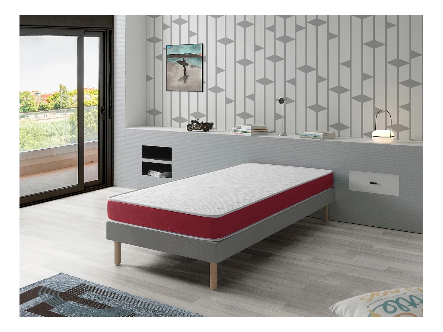 Matelas en  mousse respirante 80X200 VELVET, Epaisseur 14 CM , Ergonomique et adaptable