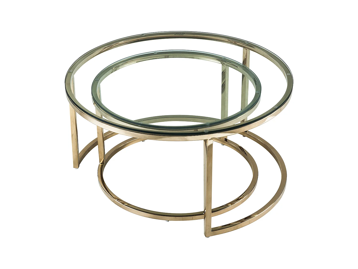 Couchtische ausziehbar aus gehärtetem Glas und Edelstahl - Goldfarben - MAEVANE II von Pascal MORABITO