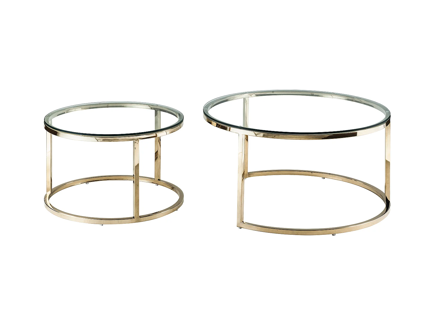 Couchtische ausziehbar aus gehärtetem Glas und Edelstahl - Goldfarben - MAEVANE II von Pascal MORABITO