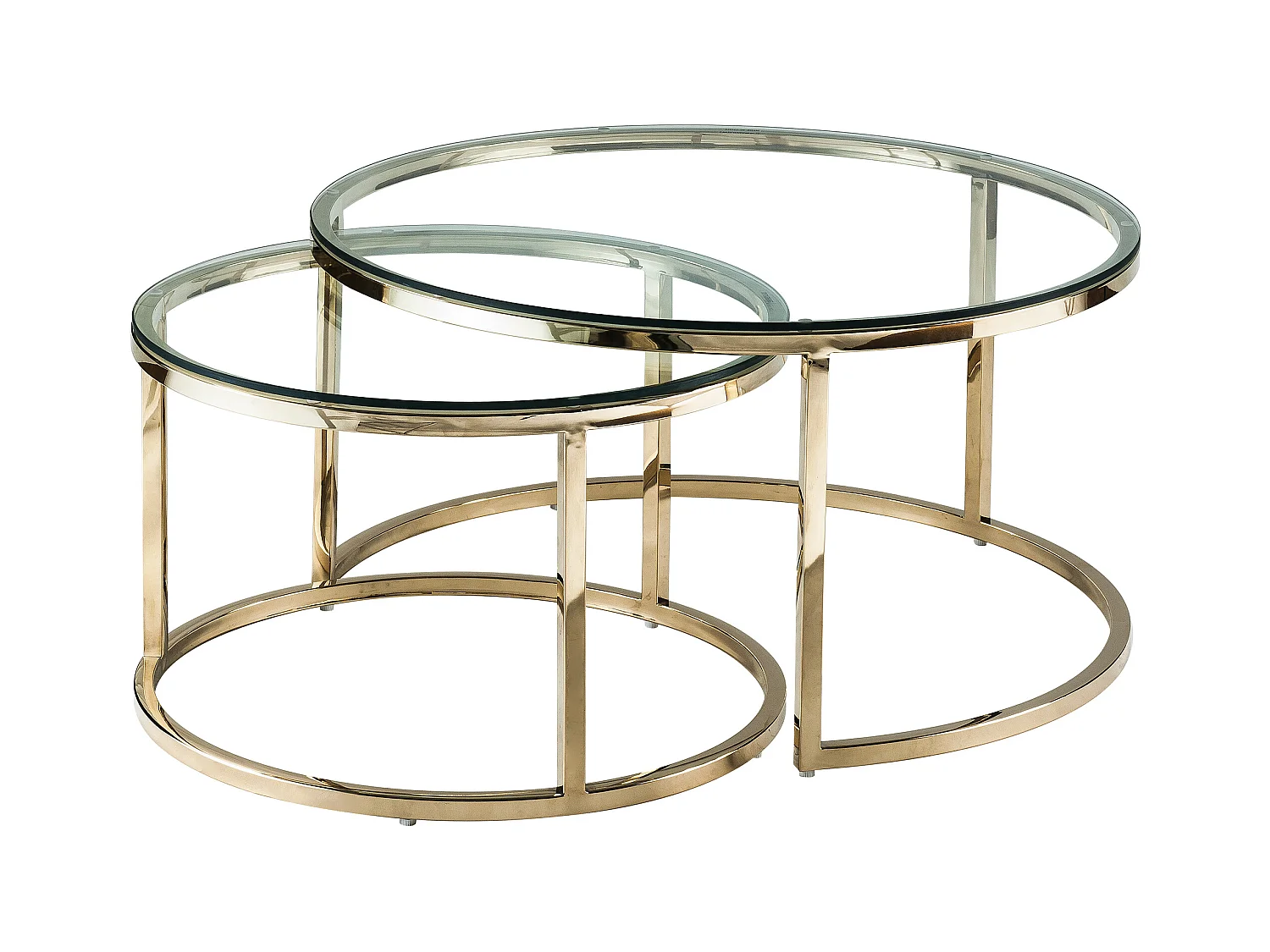 Couchtische ausziehbar aus gehärtetem Glas und Edelstahl - Goldfarben - MAEVANE II von Pascal MORABITO