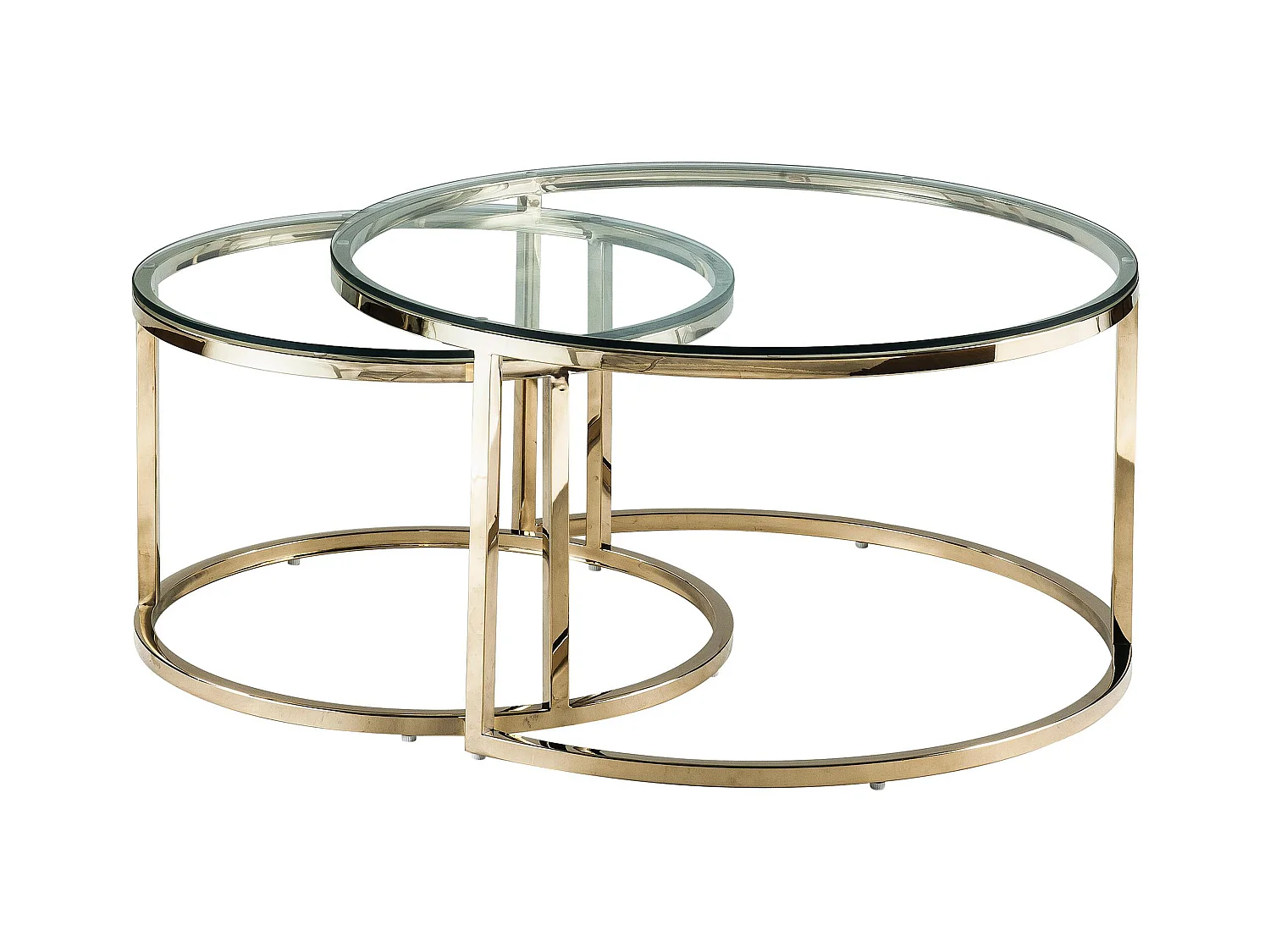 Couchtische ausziehbar aus gehärtetem Glas und Edelstahl - Goldfarben - MAEVANE II von Pascal MORABITO