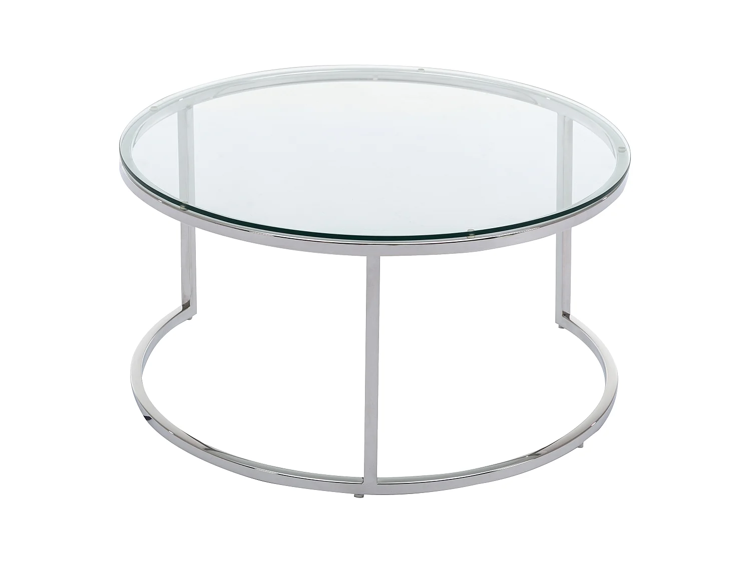 Tables basses gigognes en verre trempé et acier inoxydable - Argenté - MAEVANE II de Pascal MORABITO