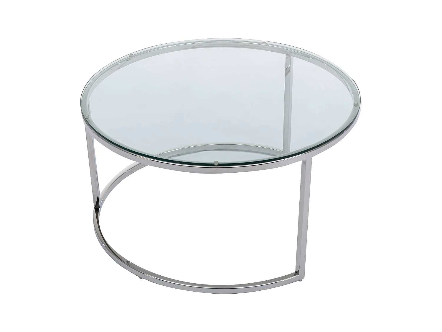 Tables basses gigognes en verre trempé et acier inoxydable - Argenté - MAEVANE II de Pascal MORABITO