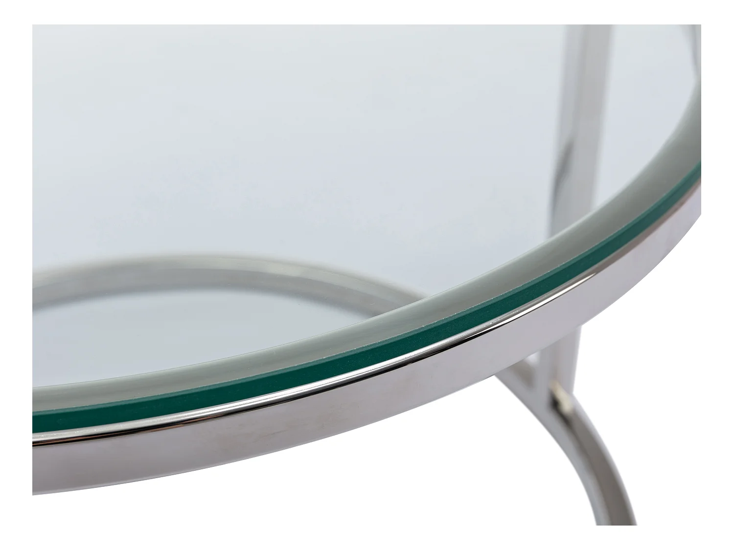 Couchtisch 2er-Set aus gehärtetem Glas & Edelstahl - Silberfarben - MAEVANE II von Pascal MORABITO