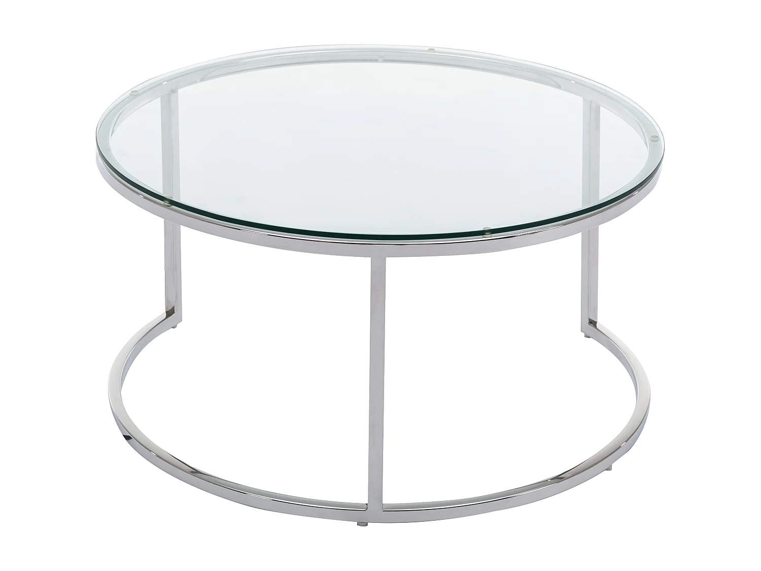 Tables basses gigognes en verre trempé et acier inoxydable - Argenté - MAEVANE II de Pascal MORABITO