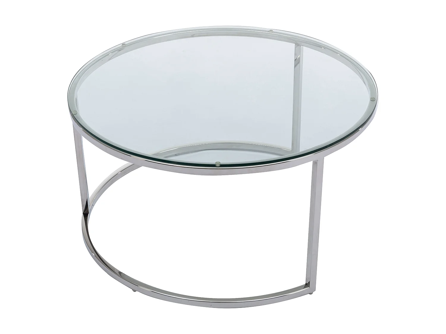 Tables basses gigognes en verre trempé et acier inoxydable - Argenté - MAEVANE II de Pascal MORABITO