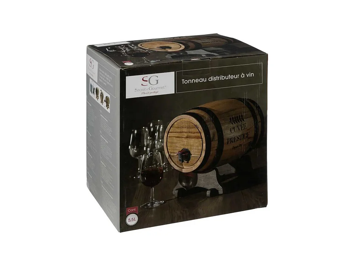 Distributeur de Vin "Tonneau" 5,5L Naturel