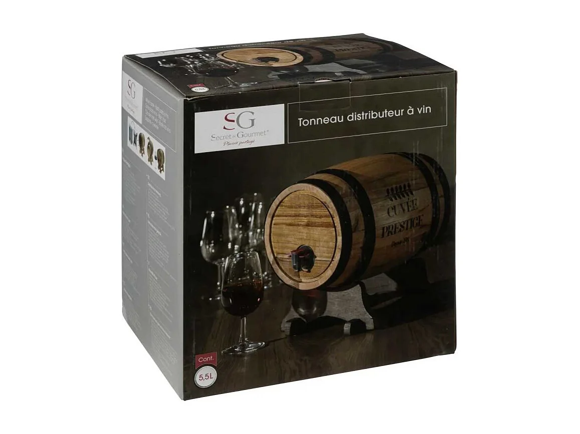 Distributeur de Vin "Tonneau" 5,5L Naturel