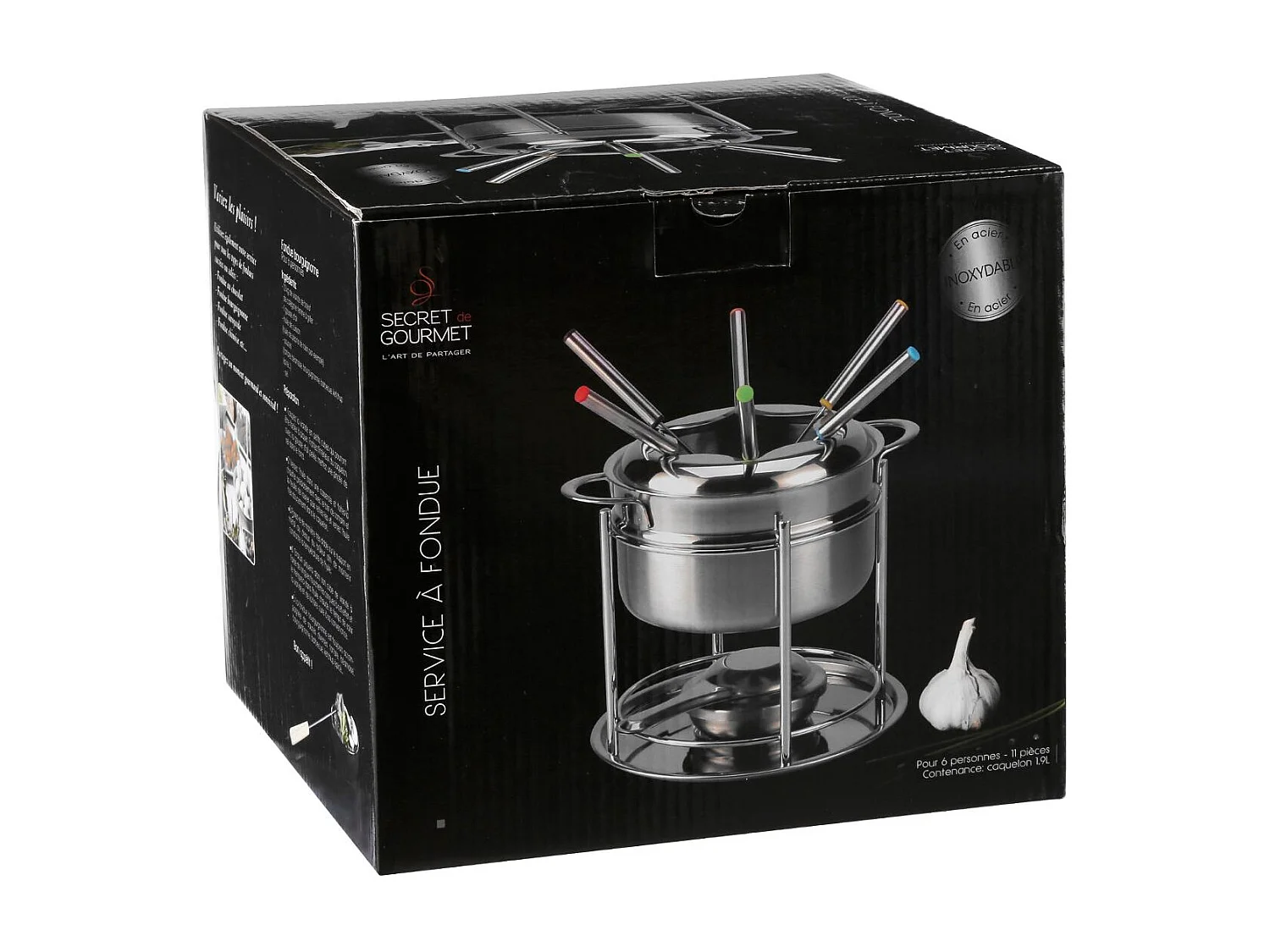 Service à Fondue en Inox 23cm Argent