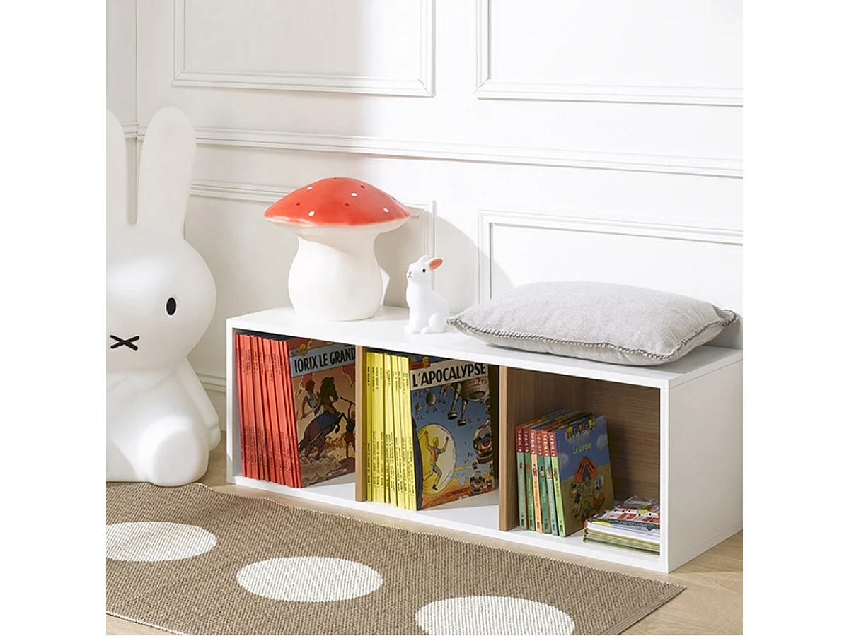 Meuble de rangement 3 cases - Blanc