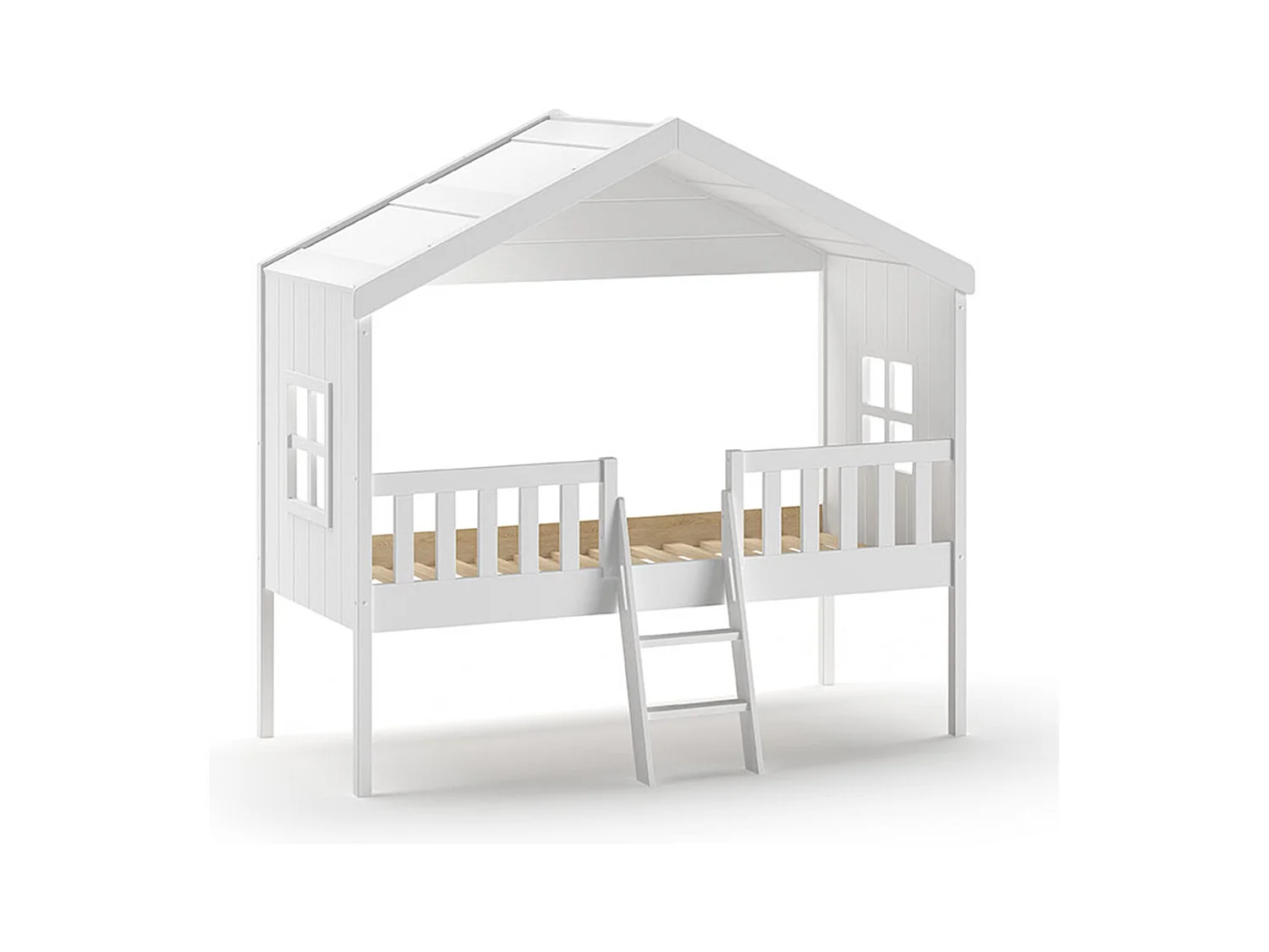 Lit Cabane Enfant "Housebed" 90x200cm Blanc