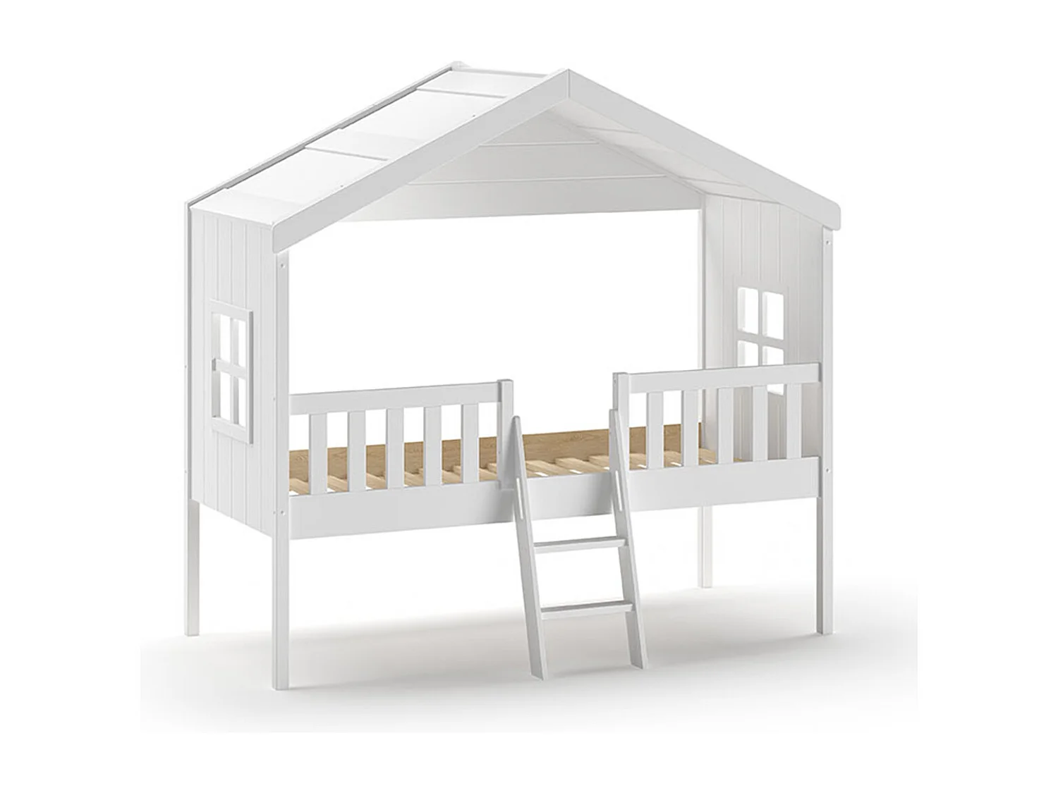 Lit Cabane Enfant "Housebed" 90x200cm Blanc