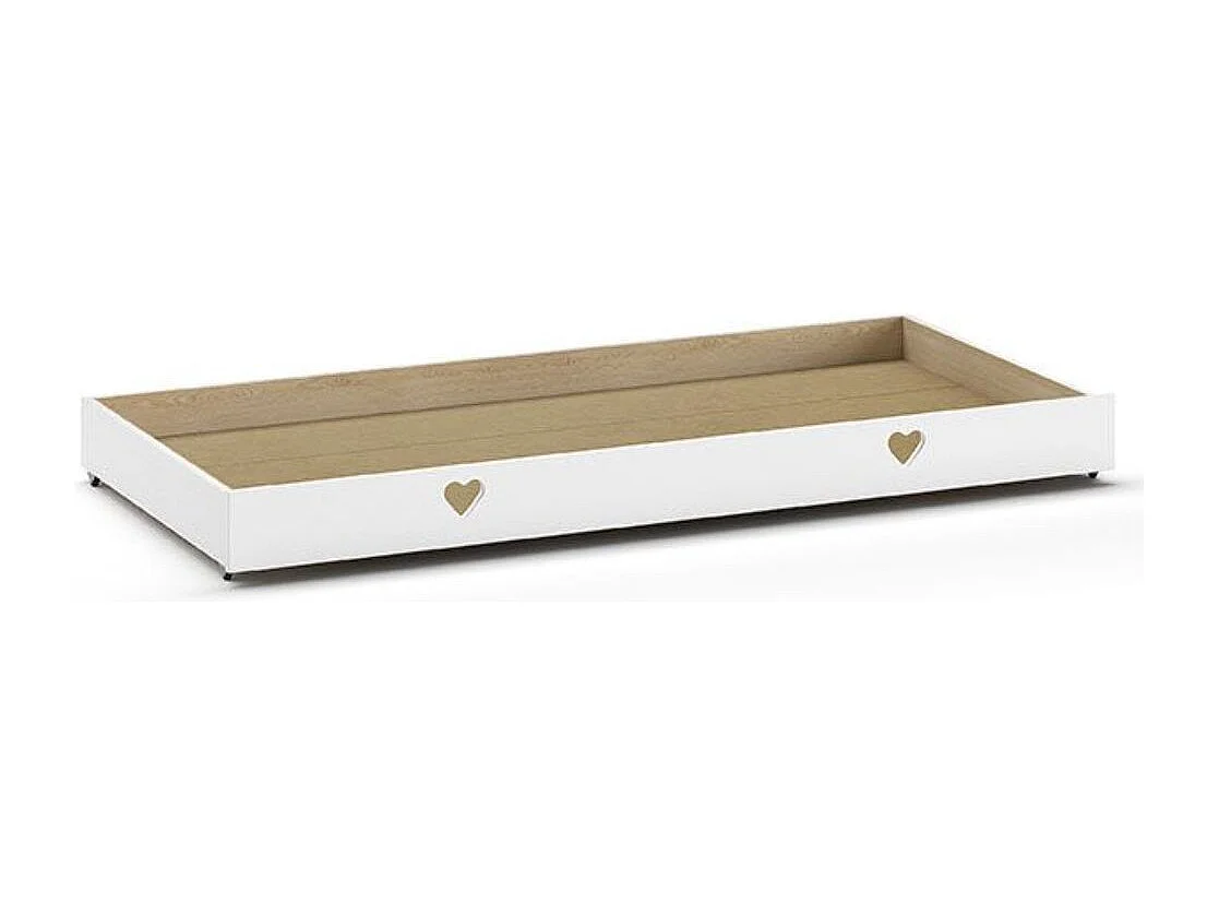 Lit cabane ouvert 90x200 sommier et tiroir inclus Amori Blanc
