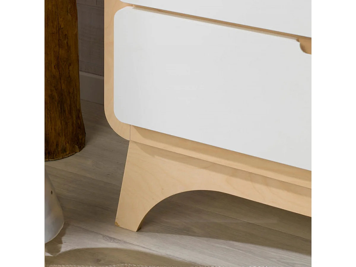 Commode à langer Bonheur Blanc Bouleau