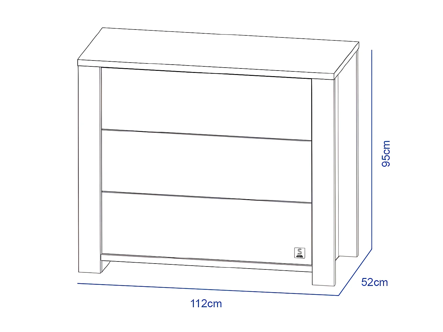 Cassettone a 3 cassetti