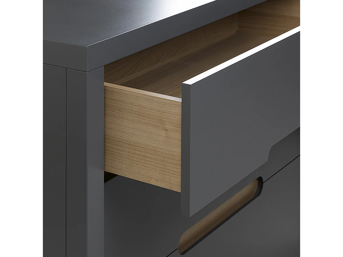 Commode 3 tiroirs Milo Gris