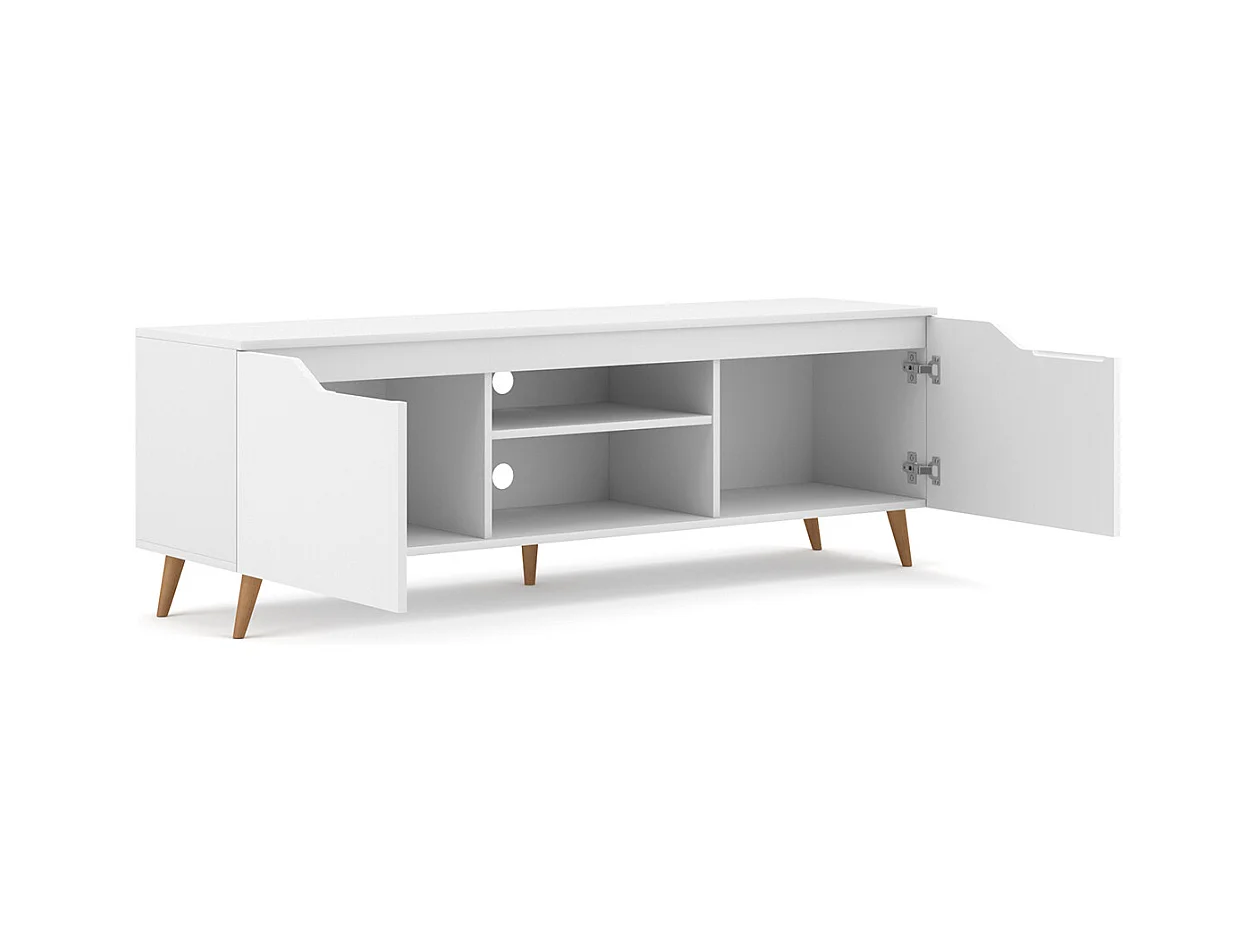 Meuble TV 2 portes 157 cm Jason Blanc
