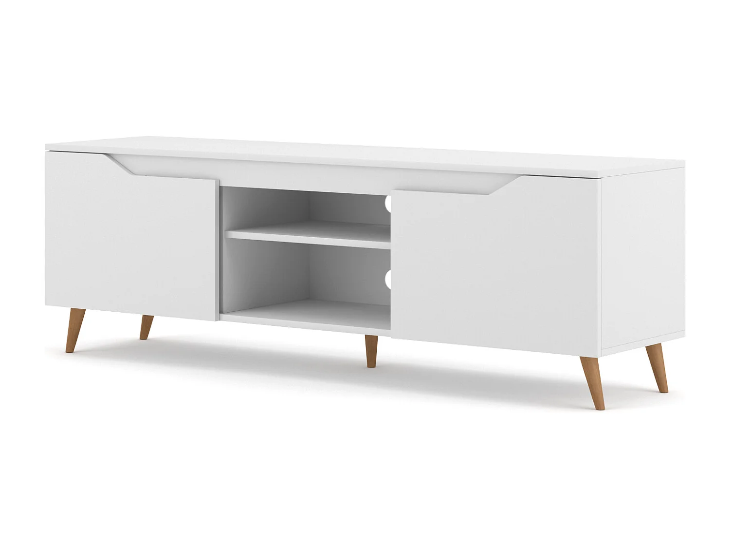 tv-meubel Tree 157 cm eiken craft goud / wit mat