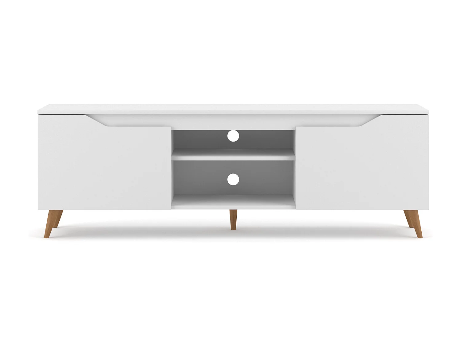 tv-meubel Tree 157 cm eiken craft goud / wit mat