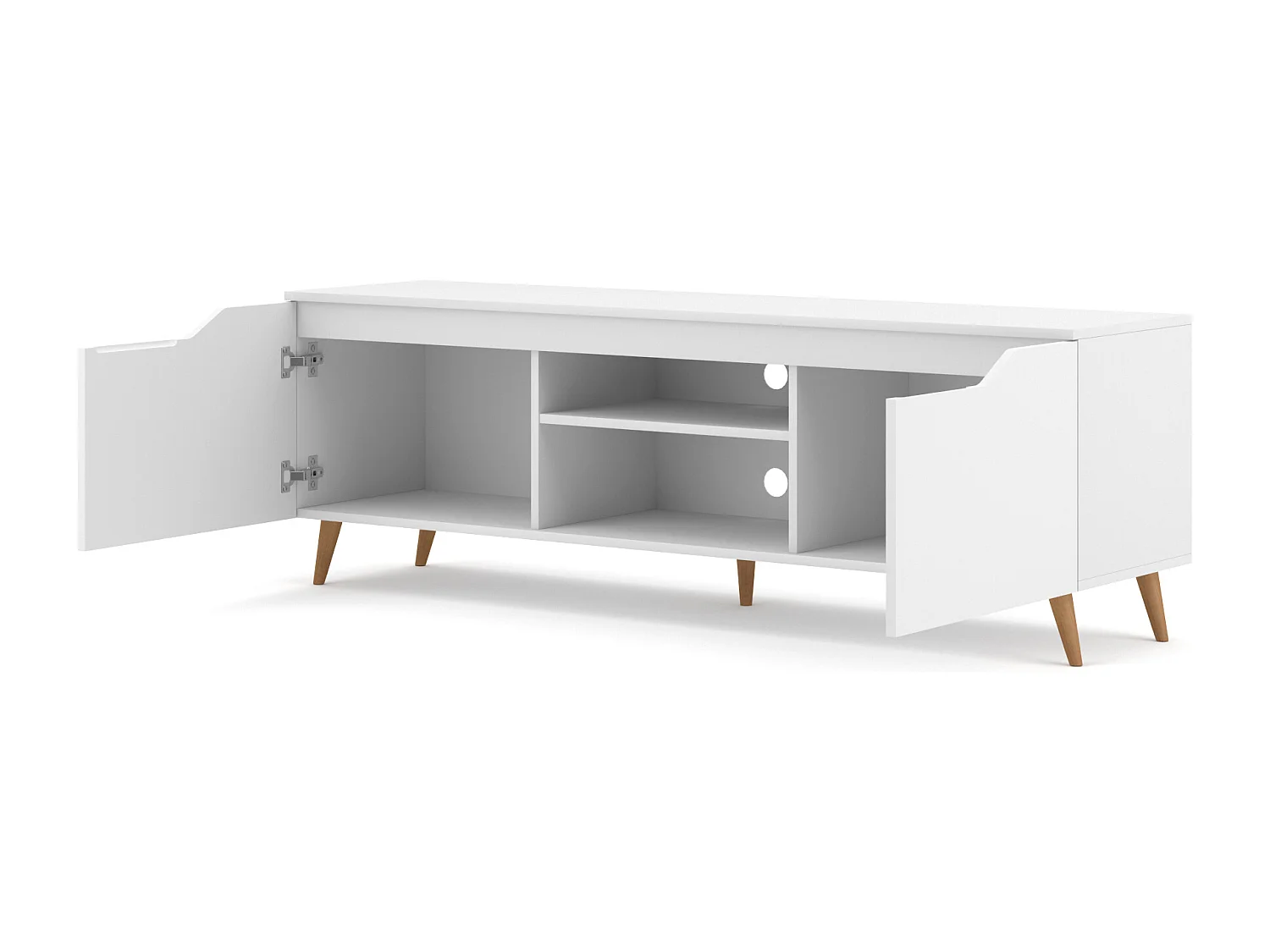 tv-meubel Tree 157 cm eiken craft goud / wit mat