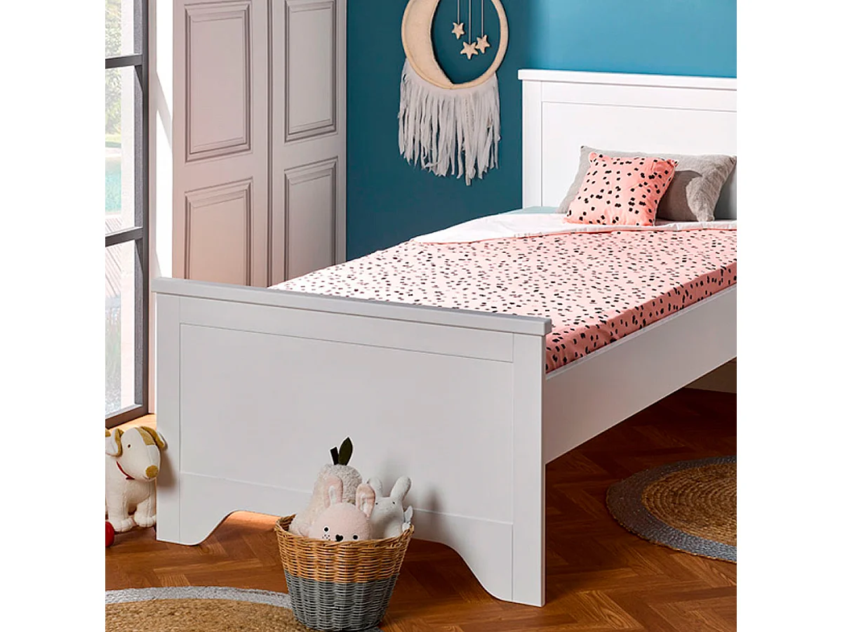 Chambre complète lit 90x190 - commode - armoire Occitane Blanc