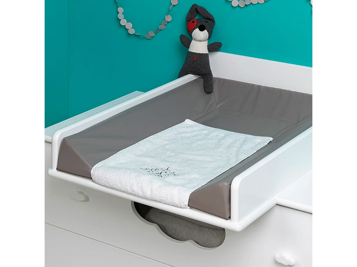 Chambre complète lit bébé - commode à langer - armoire Altéa Blanc