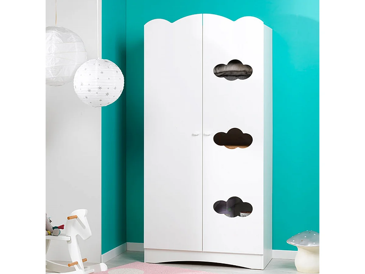 Lit bébé et Armoire Altéa Blanc