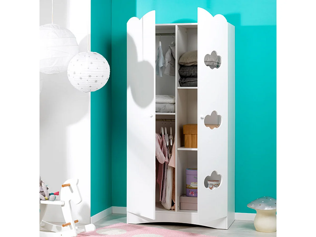 Lit bébé et Armoire Altéa Blanc