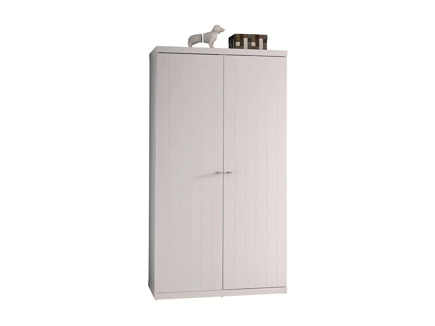 Pack - Lit Enfant, Sommier, Chevet & Armoire "Robin" 90x200cm Blanc