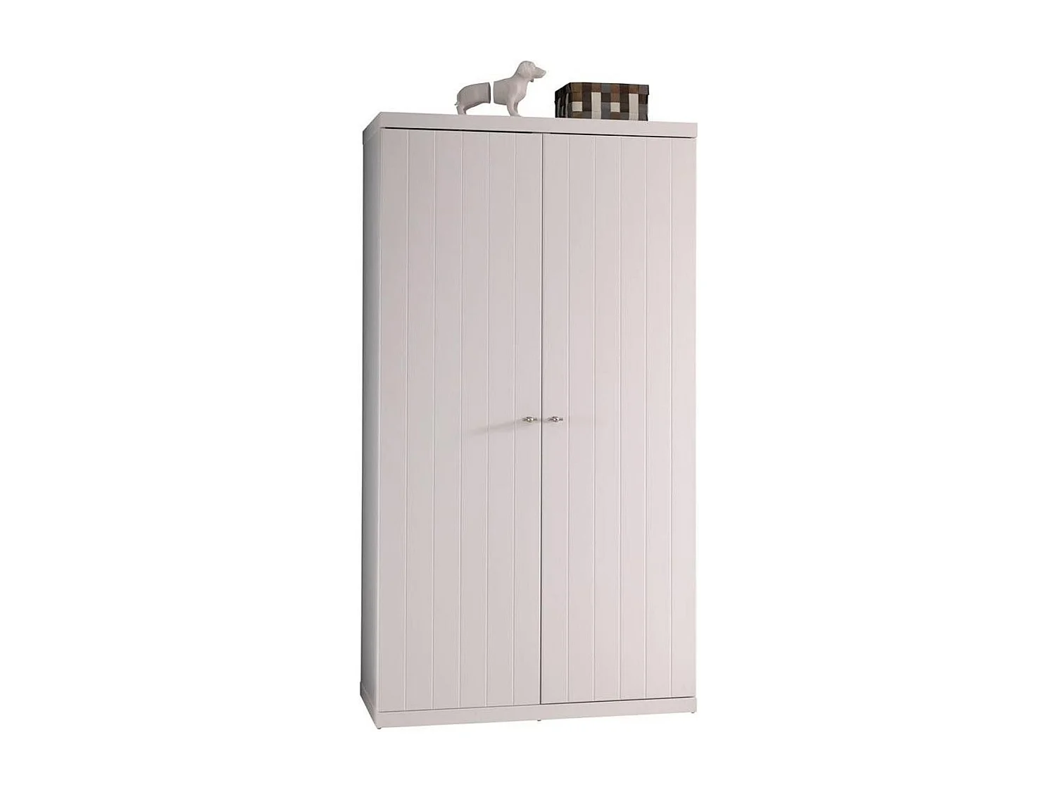 Pack - Lit Enfant, Sommier, Chevet & Armoire "Robin" 90x200cm Blanc